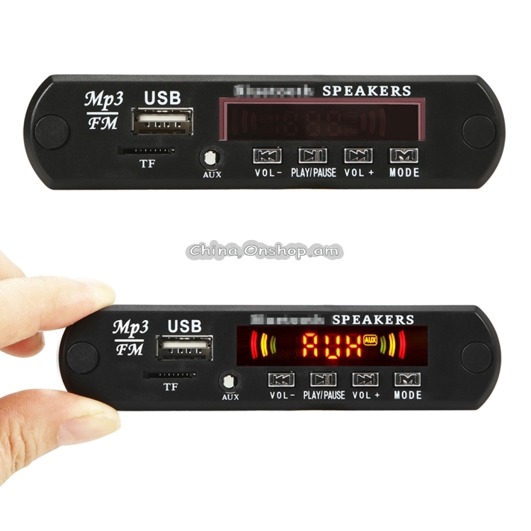 Car 12V 2x3W Audio MP3 Player Decoder Board FM Radio TF USB 3.5mm AUX, with Bluetooth / Recording Call Function