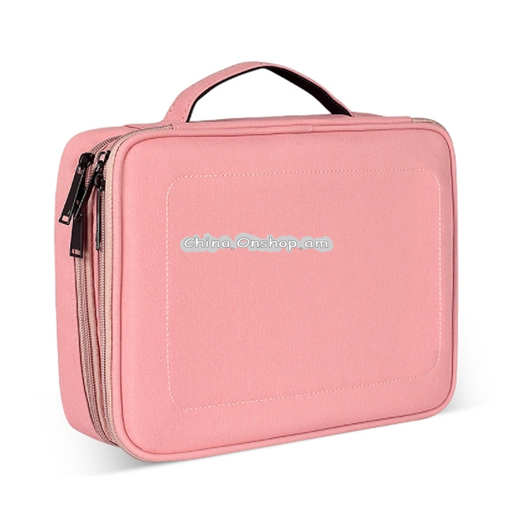 Large Nylon Waterproof Box Type Multi-function Storage Bag for iPad, Size: 30 X 22 X 8cm (Pink)