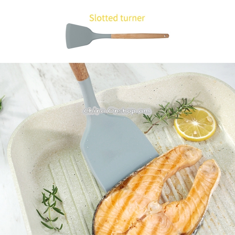 Kitchen Silicone Frying Scoop Fry Shovel Spatula Cooking Utensil