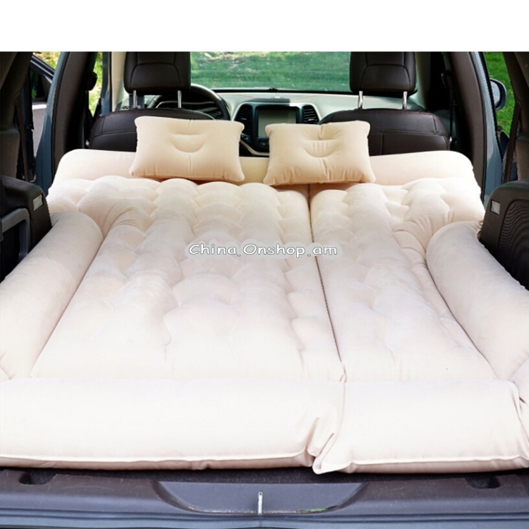 164x132cm SUV Inflatable Car Travel Bed Camping Adjustable Air Mattress Seat Cover Pillow Flocking Cloth Ventilate Outdoor Kids
