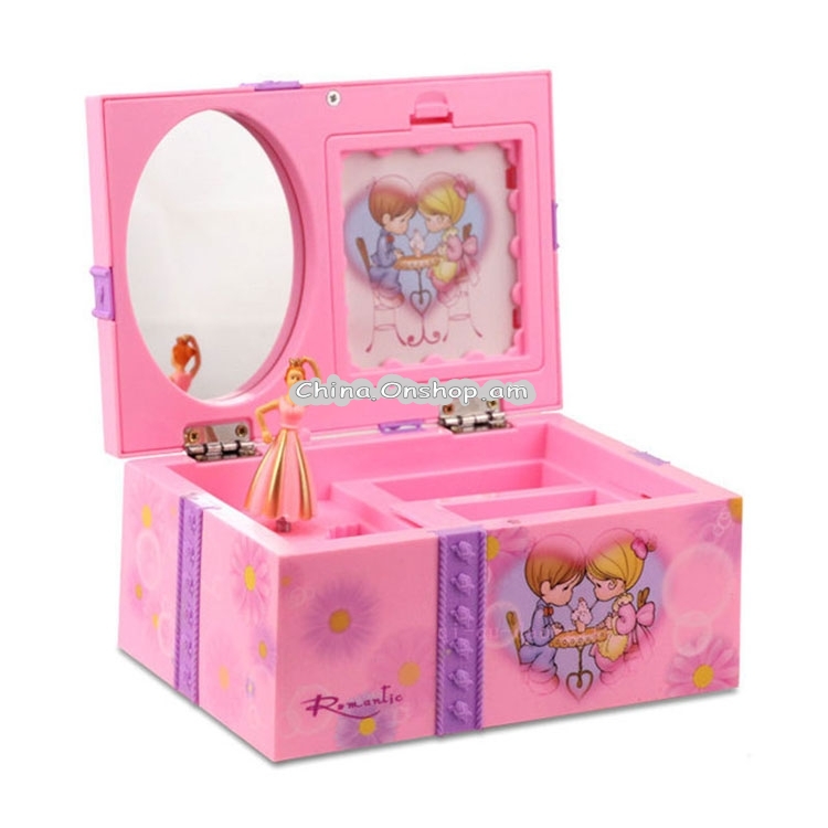 Girly Heart Dancing Girl Jewelry Storage Music Box