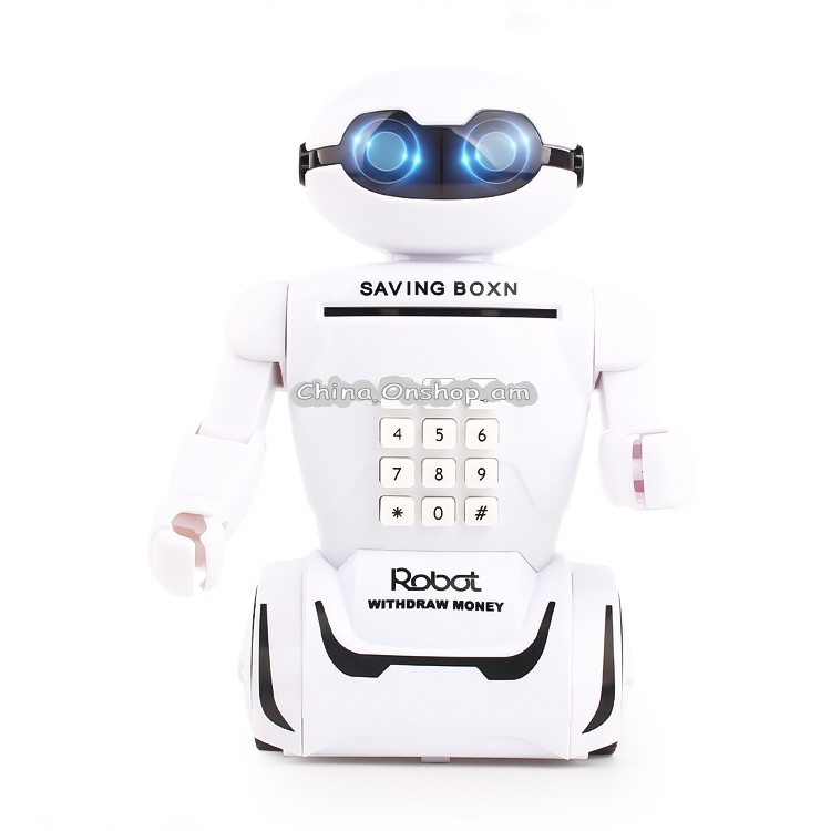 Multi-function Robot Piggy Bank Desk Lamp Code Money Box for Children