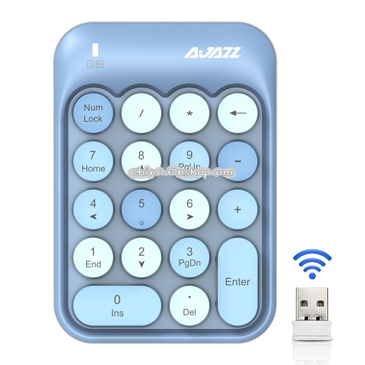 Ajazz AK18 2.4G Mini Wireless Mixed Color Keys Numeric Keyboard