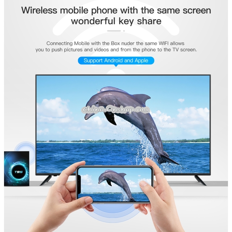 T95 6K UHD Smart TV Box with Remote Controller, Android 10.0, H616 Quad-Core Cortex-A53, 4GB + 32GB, Support WiFi / AV / HDMI