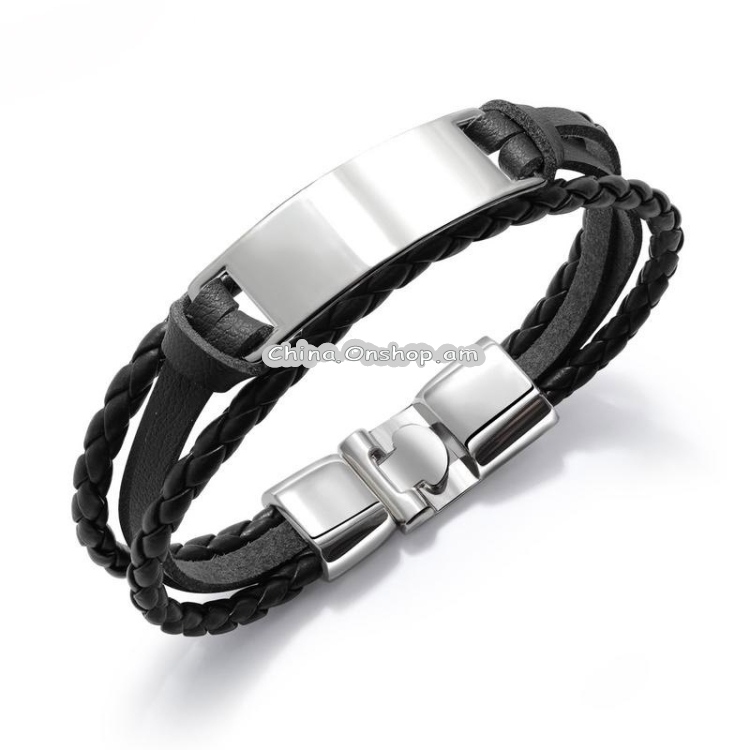 OPK Simple and Wild Fashion Bracelet Multilayer Woven Leather Bracelet for Men
