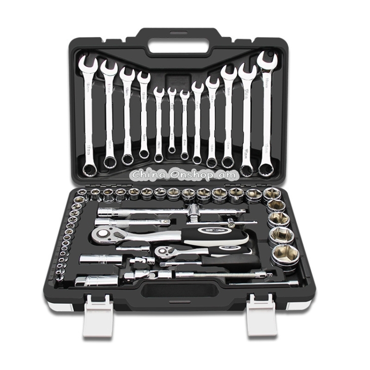 61 PCS Ratchet Wrench Set Car Repair Combination Hardware Toolbox