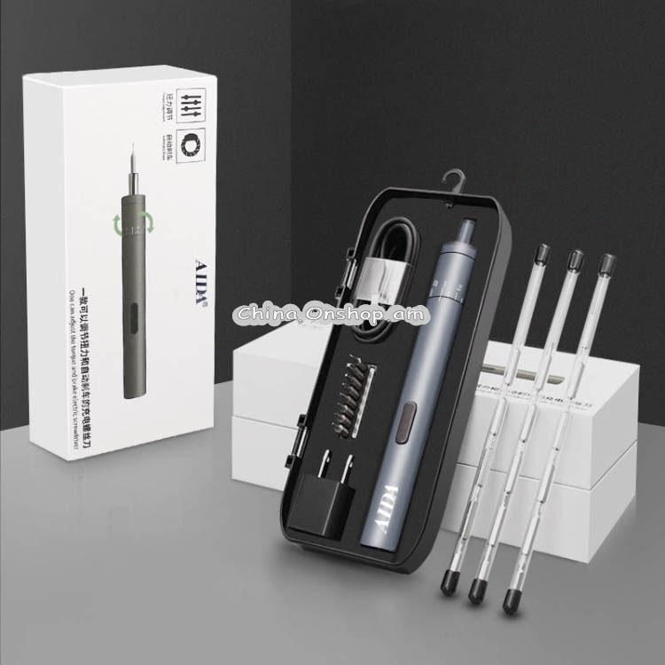 A-012 Rechargeable Lithium Battery Rechargeable Electric Drill Cordless Screwdriver Set with 8 Gear Torsion