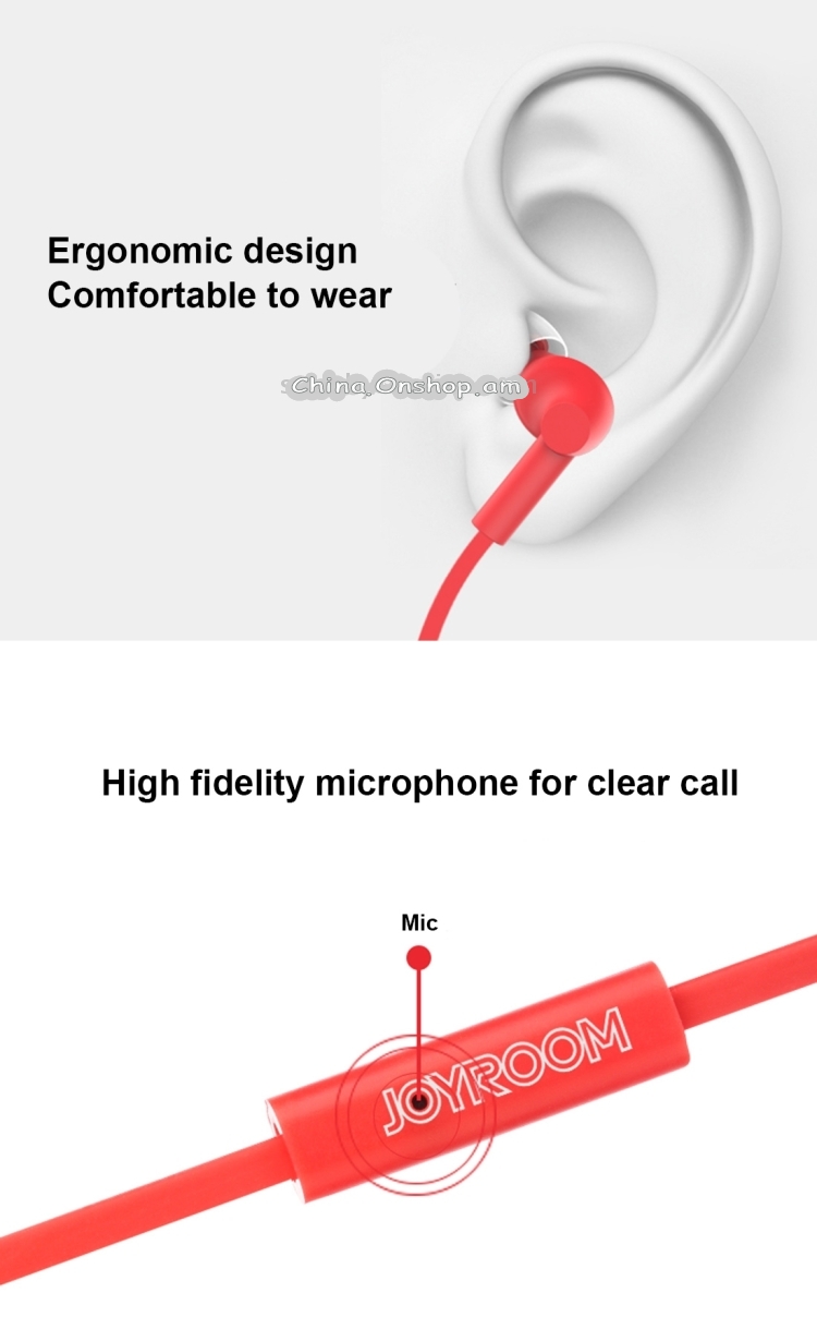 JOYROOM E106 3.5mm In-Ear Flat Wire Earphone with Mic