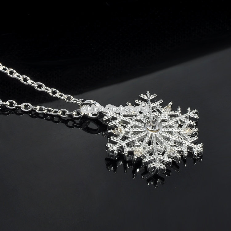 Charms Crystal Snowflake Zircon Flower Christmas Necklaces