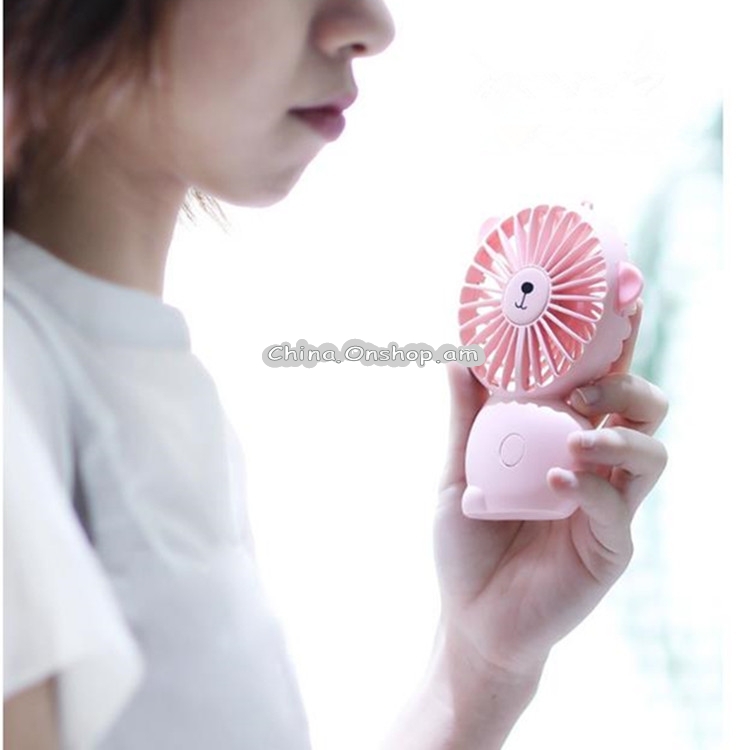 USB Small Fan Portable Night Light Rechargeable Handheld Fan