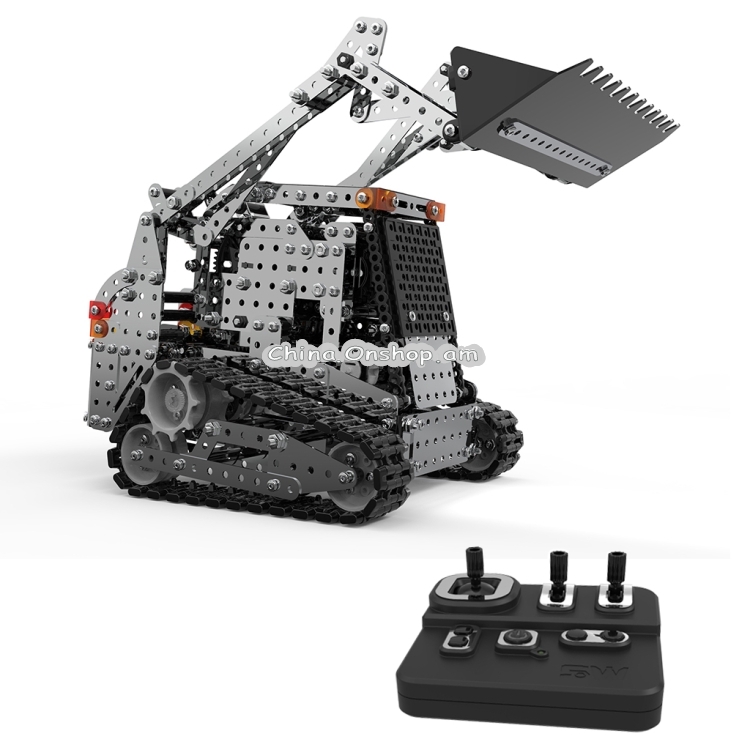 MoFun SW(RC)-008 2.4G Wireless Remote Control 10-channel Caterpillar Forklift Children DIY Stainless Steel Assembled Toy