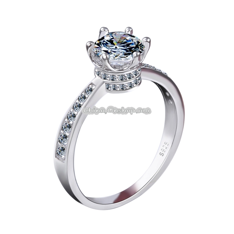 Women Fashion S925 Sterling Silver Zircon Micro-insert Ring