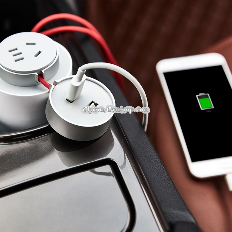 Original Xiaomi Mijia 100W Portable Car Power Inverter Converter DC 12V to AC 220V with 5V/2.4A Dual USB Ports Car Charger