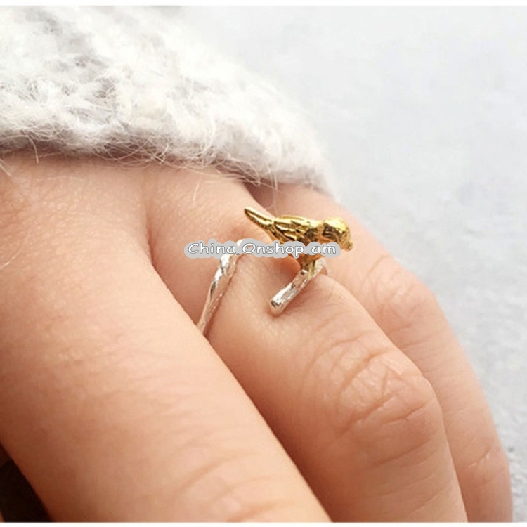 Ethnic Style Vintage Literary Branches Bird Opening Adjustable