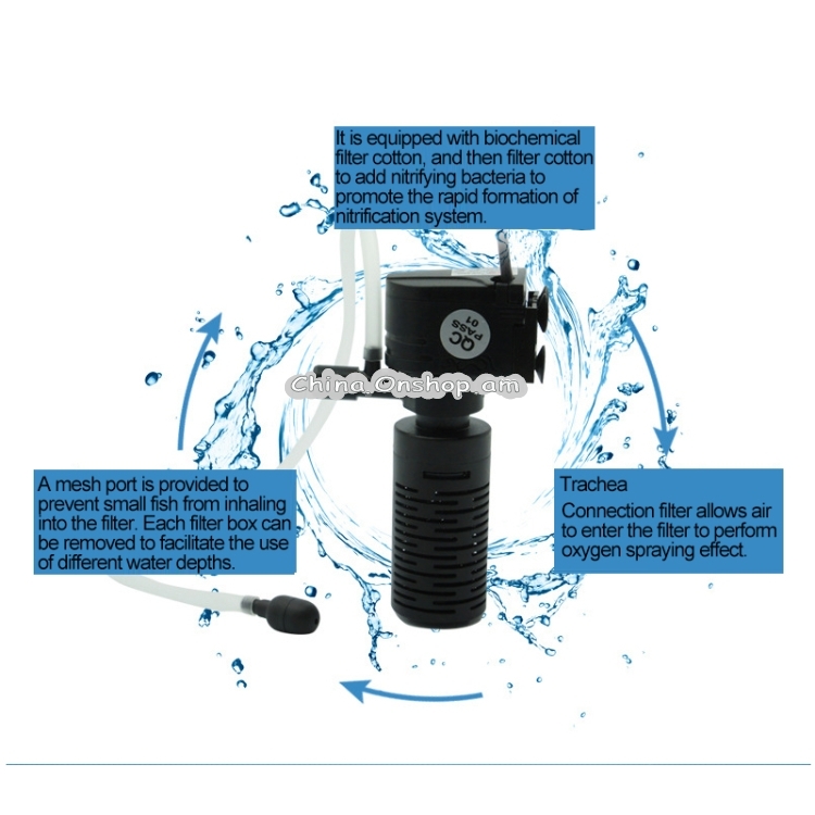 HX-200L 3W 300L/H Multi-function Mini Submersible Aquarium Water Pump Circulation Pump Fish Tank Internal Air Filter Same Day Shipping on orders before 6PM (GMT+8)