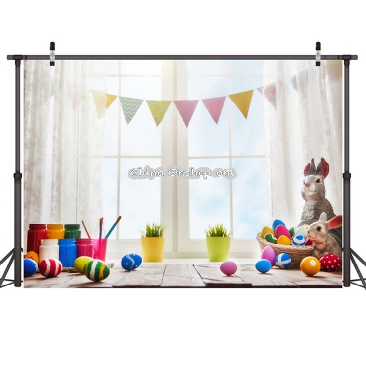 2.1m x 1.5m Easter Bunny Children Birthday Party Cartoon Photography Background Cloth(W-114)