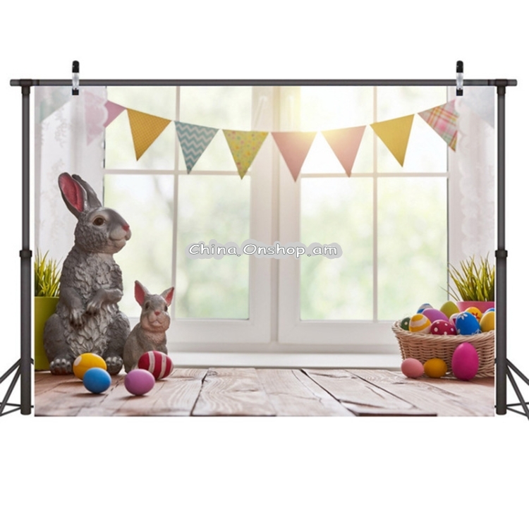2.1m x 1.5m Easter Bunny Children Birthday Party Cartoon Photography Background Cloth