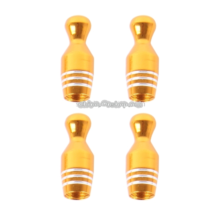 4 PCS Universal Bowling Ball Shape Car Motor Bicycle Tire Valve Caps