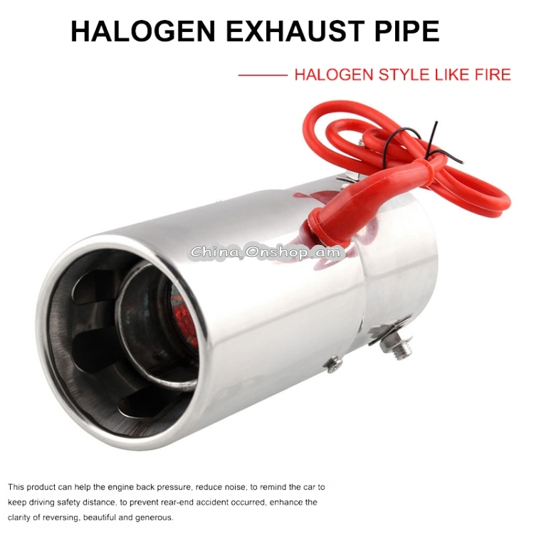 Universal Car / Motorcycles Styling Straight Stainless Steel Exhaust Pipe Spitfire Red Light Decoration Flaming Muffler Tail Muffler Tip Pipe