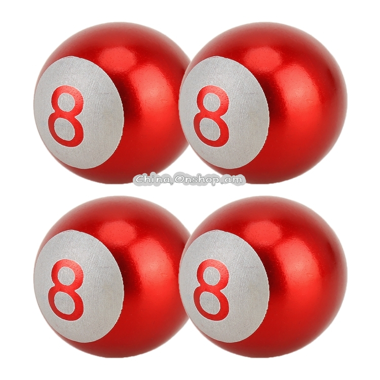 4 PCS Ball Number 8 Gas Cap Mouthpiece Cover Tire Cap Car Tire Valve Caps