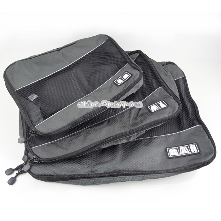 3 PCS / Sets Multi-function Football Texture 210D Polyester Waterproof Travel Clothes Underwear Storage Bag