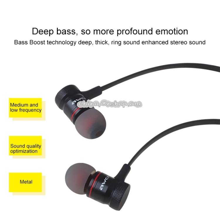 awei ES-70TY TPE In-ear Wire Control Earphone with Mic