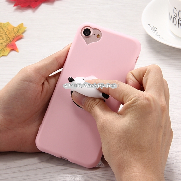 For iPhone 6 Plus & 6s Plus 3D Panda Pattern Squeeze Relief Squishy Dropproof Protective Back Cover Case
