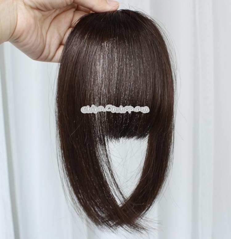 Women Fake Fringe Clip In Bangs Hair Extensions with High Temperature Synthetic Fiber