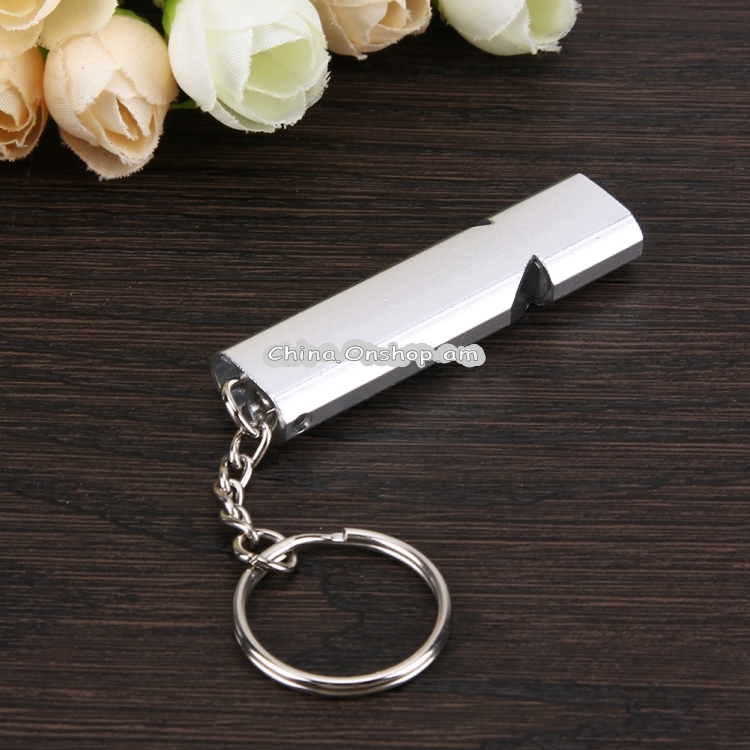 Mini Portable 120db Double Pipe High Decibel Outdoor Camping Hiking Survival Whistle Double-frequency Emnergecy Whistle Keychain