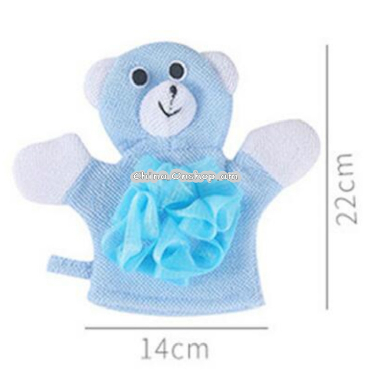 Baby Double-sided Bathing Backing Gloves Decontamination Children Bath Towel