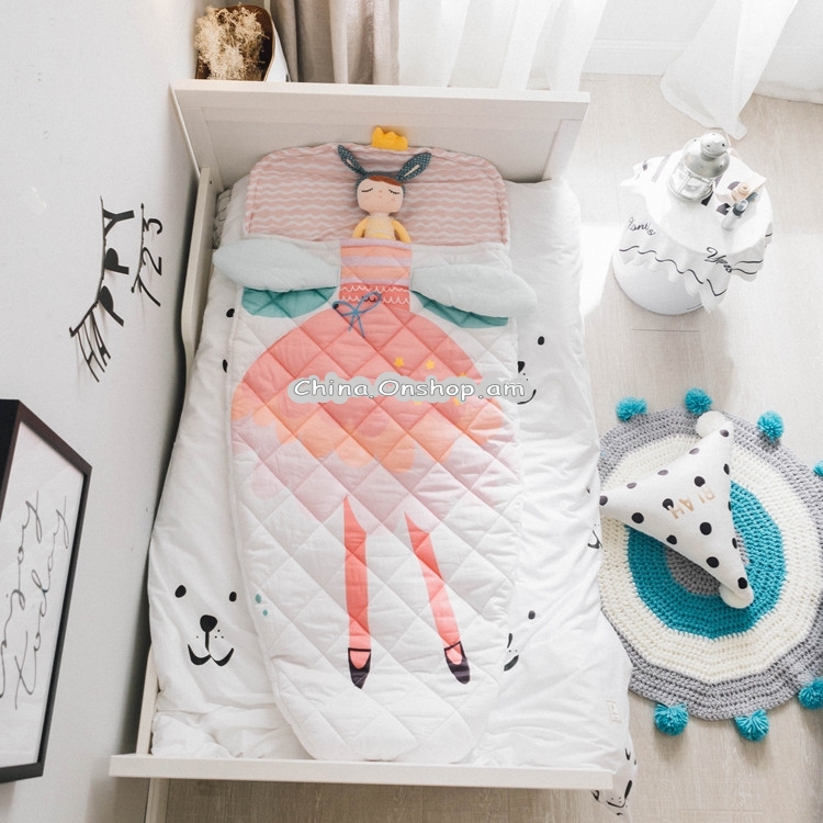 Baby Kids Cotton Pattern Detachable Sleep Bag Anti Kick Quilt(Princess)