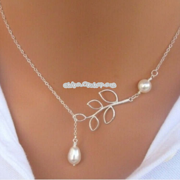 Leaf Pendant Necklace Statement Necklace Female Elegant Necklace