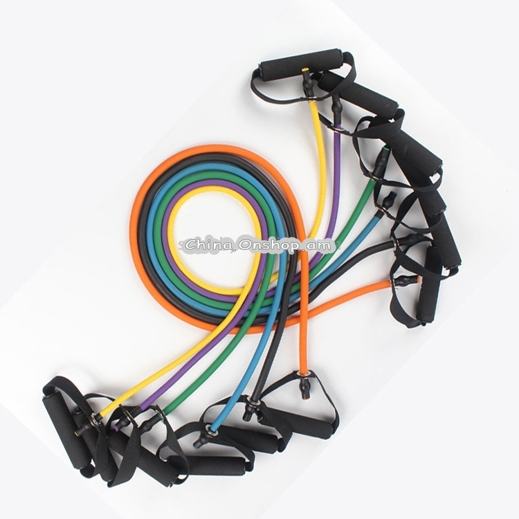 Fitness Exercise Resistance Bands Stretch Elastic Rope Workout Yoga Rally Muscle Training Exercise Rope, Size:6*9*1200mm, Random Color Delivery