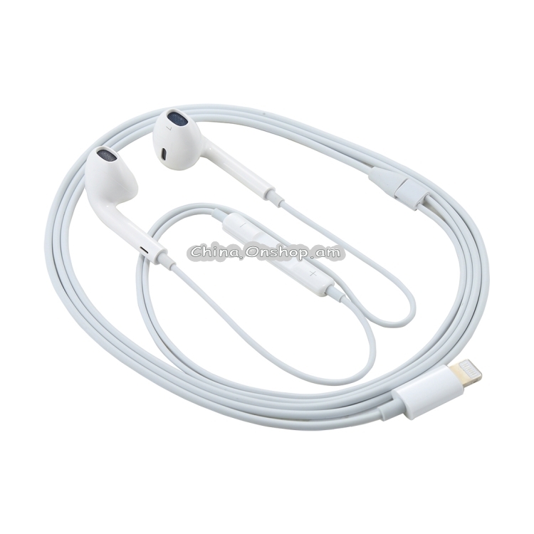 1.2m 8 Pin Port Earphones Without Bluetooth , Use By Directly Plugged In Port , Support Music And Calls