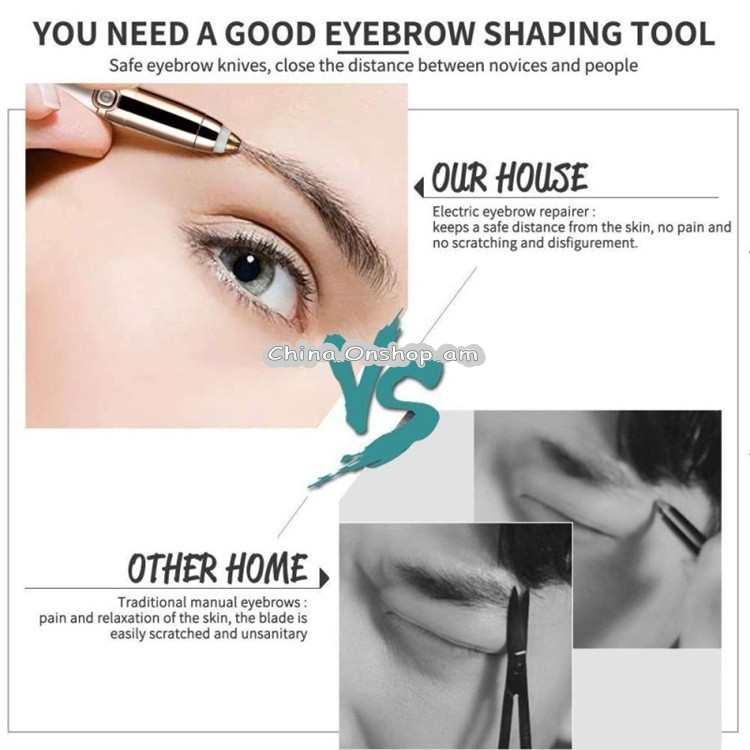 Push Button Electric Eyebrow Trimmer Automatic Hair Removal Device