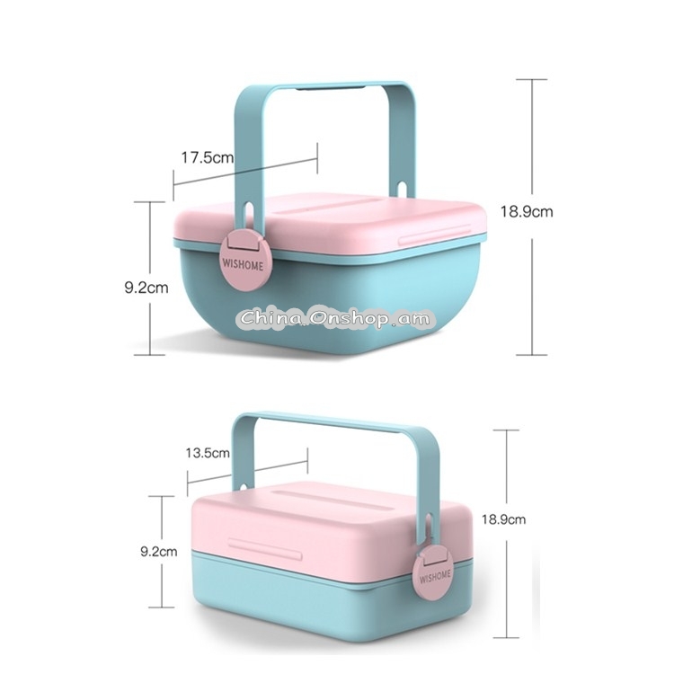 Cute Girl Heart Lunch Box Set Office Worker Creative Insulation Lunch Box Portable Lunch Box, Style:Bag Shape