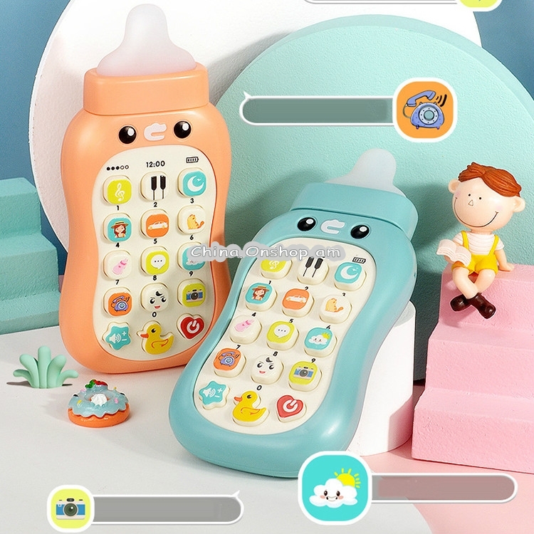 Children Story Machine Mobile Phone Toy Small Bottle Toothpaste Puzzle Early Education Toy With Light