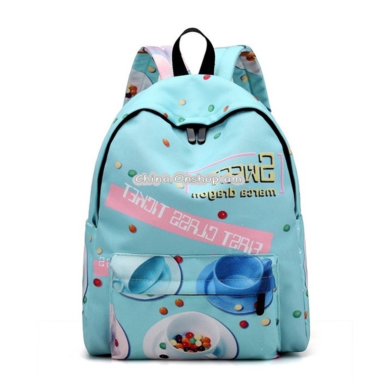 Canvas Double Shoulders School Bag Travel Backpack Bag