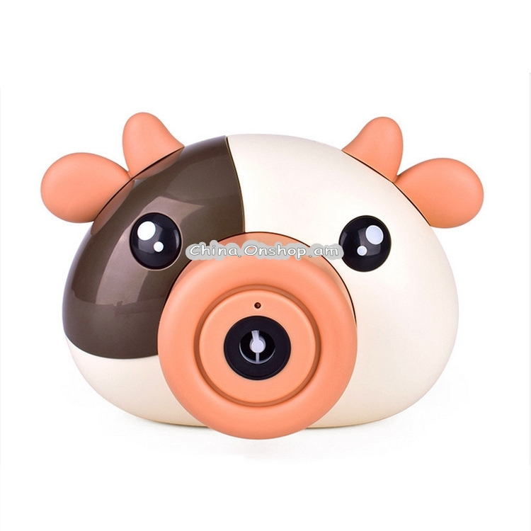 Multi-functional Cute Cow Cartoon Automatic Bubble Machine Camera Toys