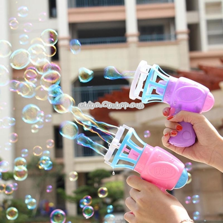Summer Funny Magic Electric Automatic Bubble Maker Machine with Mini Fan Kids Outdoor Toys