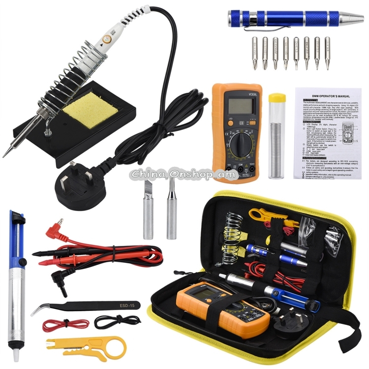15 in 1 50Hz 60W Electric Iron Set Kit with Multimeter