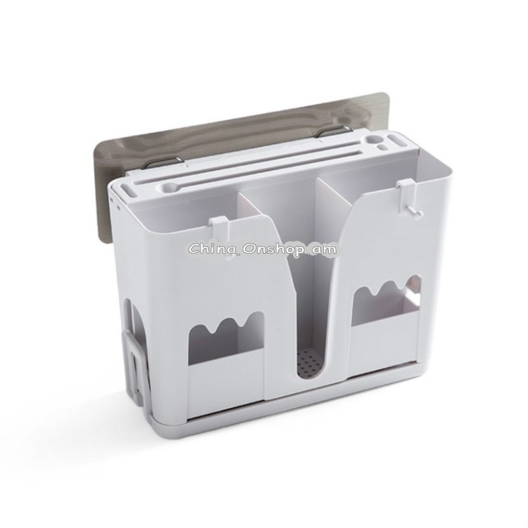 Wall-mounted Seamless Multi-function Chopstick Cage Drain-free Dust-proof Tableware Storage Rack