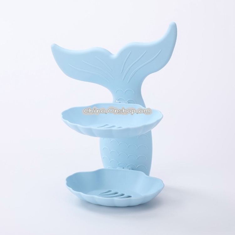 Bathroom Punch-free Double-layer Soap Box Without Trace Wall Hanging Drain Soap Holder, Random Color Delivery
