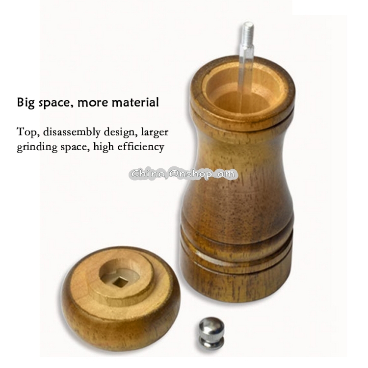 5 inch Length Classical Wooden Pepper Spice Salt Mill Grinder Muller