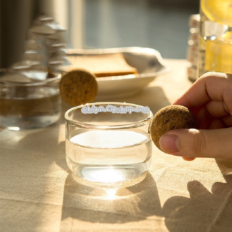 High Borosilicate Glass Cork Lid Teapot Juice Cold Kettle, Style:Two Mingsheng