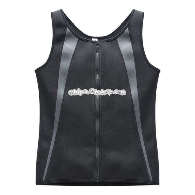 Men Zipper Vest Abdomen Corset Fitness Clothing