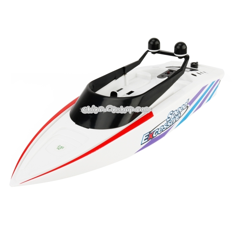 3323 4-Channel 2.4Ghz Radio Control Racing Boat RC Speedboat Kids Toy with Remote Controller(White) 