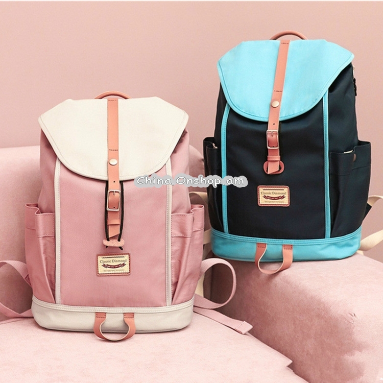 CD-1625 Campus Student Bags Solid Color Large Capacity Travel Backpack
