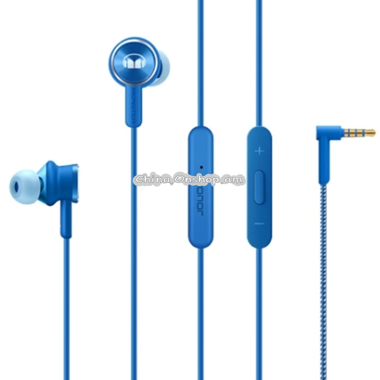 Original Huawei Honor AM17 Headset 1.1m TPE + Braided L-type 3.5mm Plug Wire Control In-Ear Earphone with Mic