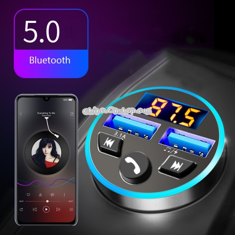 Halo Car MP3 Bluetooth Player Car Charger Car FM Transmitter 3.1A Car Charger